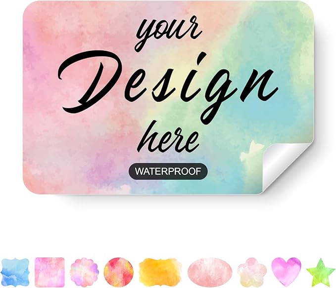 Custom Stickers - Personalized Labels, Customized Stickers with Any Design Image Logo Text, 100 Rectangle 5"x3" Labels