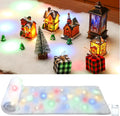 Jetec LED Christmas Fake Snow Blanket with Lights Artificial Snow Blanket with 2 Pcs LED Lights Lighted Snowflake Table Runner for Christmas Tree Village Display Winter Party Decor(15.75''x 59.06'')
