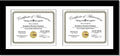 Creative Picture Frames 14X30Bk-W Black Horizontal Double Diploma Frame With 2 Opening White Mat, Holds 2-11X14-Inch Documents With Wall Hanger