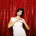 JYFLZQ Red Sequin Backdrop Curtains 8ft x 8ft 1 Panel Glitter Photo Booth Backdrops Sparkly Photography Background Drapes for Parties Wedding Bridal Showers
