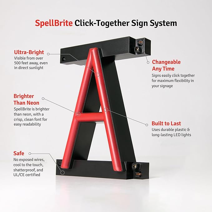 SpellBrite BEER ON TAP Sign | Beer-Related Sign with Neon Look, Red LED Light Source | 23.0" x 15.0"