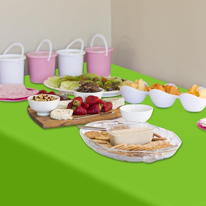 QZYL 4 PCS Plastic Tablecloth, 54 x 108 Inches Waterproof Disposable Table Cloth, Spring Tablecloth of Baby Shower Football Party Decorations, Table Cover for Rectangle and Round