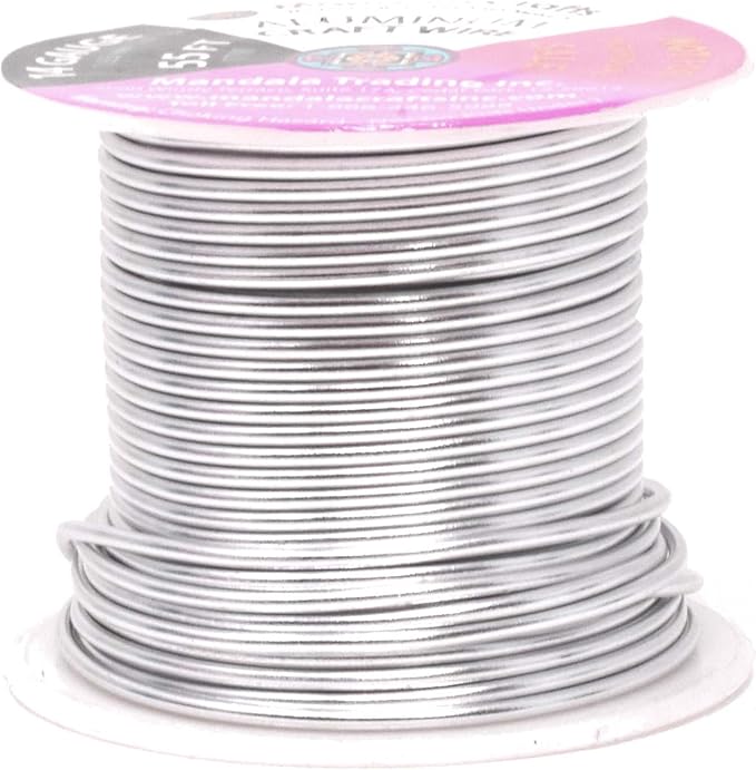 Mandala Crafts 14 Gauge Anodized Aluminum Craft Wire for Jewelry Making – 330 FT Colored Flexible Silver Copper Gold True Blue Purple Pink Wire - Bendable for Bonsai Armature Crafting Sculpting