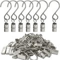 Stainless Steel S Hooks Curtain Clips, 50 Pack Hanging Party Lights Clips, Hangers Gutter Photo, Art Craft Display, 3 Inch Long, Silver