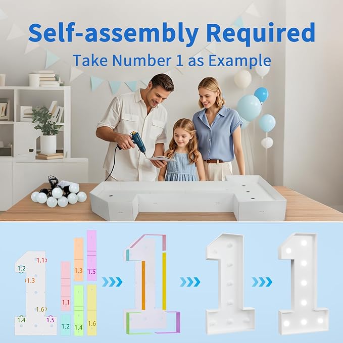 imprsv Marquee Numbers Large 7th-Birthday Decorations: 4ft Light Up Number Party Decor 7 Year Old Girl and Boy Birthday Decoration Backdrop Anniversary Cardboard Big Mosaic Balloon Frame Number 7