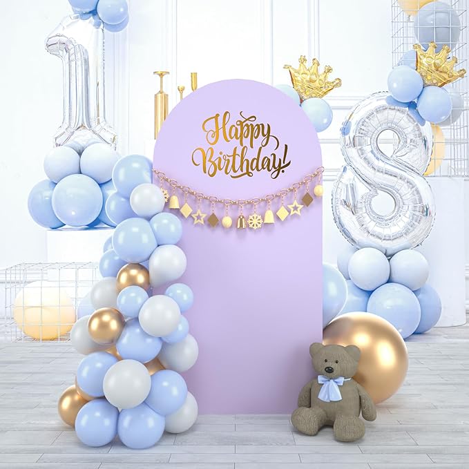 bricia Wedding Arch Backdrop Stand Cover, 6FT Double Sided Stretchy Arch Cover Fitted Wedding Birthday Party Banquet Decoration (Lavender 72''Lx31.2''W)