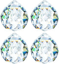 HDCRYSTALGIFTS 4 Pack 40MM Clear Crystal Prism Ball Suncatchers Rainbow Pendants Maker, Hanging Crystals Chandelier Prisms for Windows Home Decoration