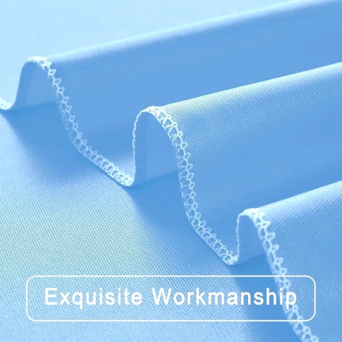 50 ft x 10 ft Wrinkle Free Blue Backdrop Curtain Panels, Polyester Photography Backdrop Drapes, Wedding Party Home Decoration Supplies