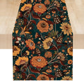 Orange Boho Floral Table Runner, Vintage Bohemian Home Kitchen Table Decoration for Birthday Party Picnic Decoration 13x108 Inch 1PCS