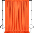 DWCN 10x10 FT Backdrop Curtains for Parties, Photography Backdrop Drapes with Rod Pockets for Wedding Decorations Stage Birthday Family Gatherings, 2 Panels 5ft x 10ft, Orange