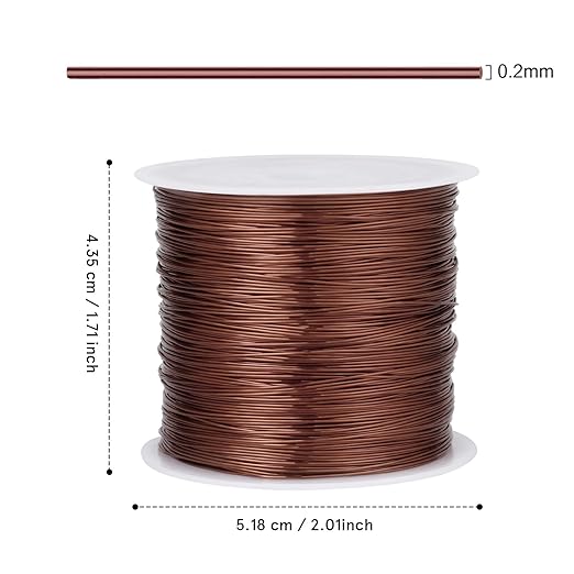 492FT Jewelry Wire 32 Gauge Tarnish-Resistant Copper Beading Wires Roll Bulk for DIY Crafts Jewelry Making, Red Brown