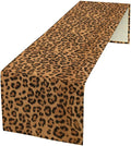 Leopard Print Table Runner Wildlife Vintage Cheetah Fur Spot Animal Skin Spots Pattern Table Cloth for Garden Farmhouse Wedding Party Vacation Dinner Home Decoration, 13x60 Inch