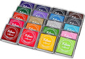 MOYBMG 20 Colors Washable Ink Pads for Kids Rubber Stamps, Fingerprint Crafts Stamp Pad for Kids, Paper, Scrapbook, Fabric, Wood (Pack of 20)