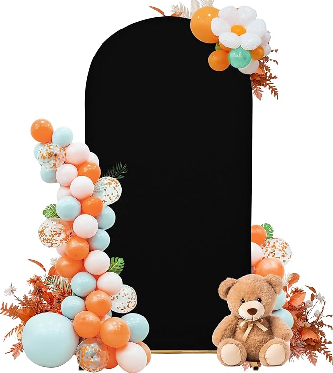 Wedding Arch Cover 5FT Arch Backdrop Cover Spandex Fitted Arch Cover for Round Top Chiara Backdrop Stand Covers for Wedding Birthday Party Baby Shower Banquet Ceremony Decoration
