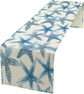 Starfish Plaid Table Flag Green Plaid and Marine Life Starfish Kitchen Table Flag Suitable for Birthday Party Restaurant Decoration Outdoor Picnic 13 * 70 Inch