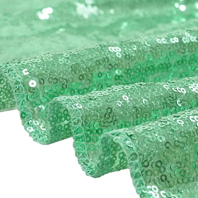 Eternal Beauty Sequin Backdrop Curtains, 2x8 Ft-2 Panels Mint Green Back Drop for Shimmer Photography Party Wedding Birthday Decor