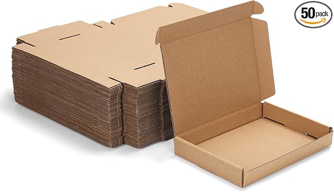 MEBRUDY 7x5x1 Inches Shipping Boxes Pack of 50, Small Corrugated Cardboard Box for Mailing Mailer Packing, Brown
