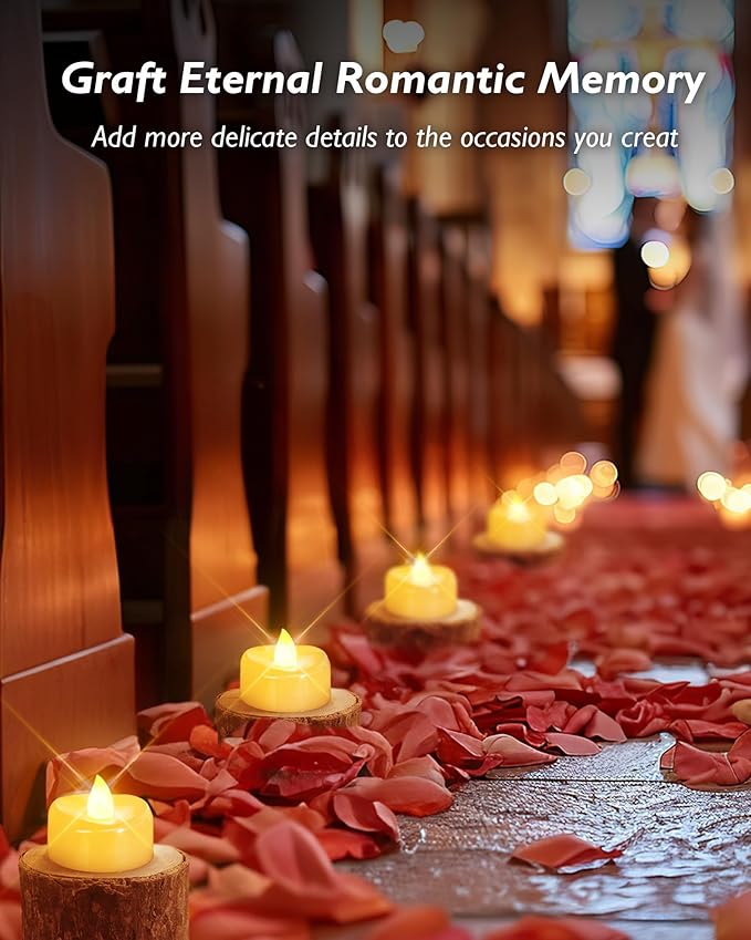Remote Candles, 24 Pack Flameless Tea Lights Candle Battery Operated, 400+Hours LED Tea Lights with Remote, Timer Battery Votive Candle for Holidays Wedding Home