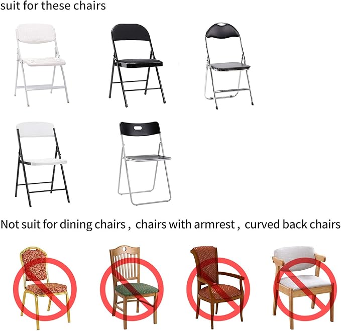 Peomeise Stretch Spandex Folding Chair Cover for Wedding Party Dining Banquet Event (Ivory,6pcs)