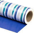 WRAPAHOLIC Reversible Blue Wrapping Paper - Mini Roll - 17 Inch X 33 Feet - Baby Boy Wrapping Paper for Birthday, Holiday, Wedding, Baby Shower