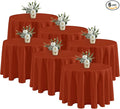 Fitable 6 Pack Rust Round Table Clothes - 90 Inches in Diameter - Stain Resistant and Washable Fall Tablecloths, Polyester Fabric Table Covers for Wedding, Party, Banquet, Gathering