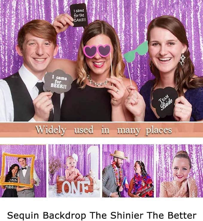 ShiDianYi Sequin Backdrop Lavender 2 Panels 4Ft x 10Ft | Add Shimmer and Shine to Your Photography, Baby Shower, and Wedding Decor