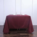 Efavormart 90" Square Polyester Table Overlay for Wedding Kitchen Dining Events - Burgundy