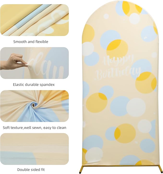 Wedding Arch Cover 7.2FT Spandex Arch Backdrop Cover Stretchy Backdrop for Wedding Birthday Party Decoration Baby Shower