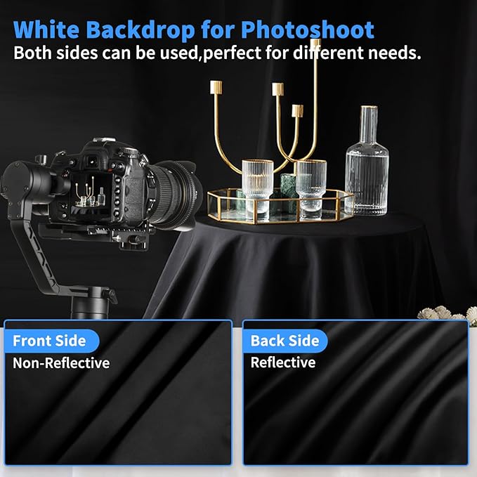 HEMMOTOP Black Backdrop Background,10x20 ft Black Screen for Photoshoot, Photo Backdrop Cloth for Party, Photography, Photo Video Studio and Television (Backdrop only)