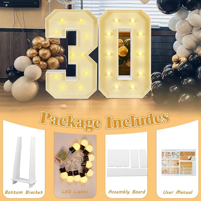 Marquee Light Up Letters: 4FT Large Decorative Signs for Party Decorations Baby Shower Birthday Wedding Engagement Anniversary, 4 Feet Tall Pre-Cut DIY Foamboard Letter C - Easy to Assemble