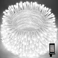 LAMPHOME 66ft Christmas Decorative Mini Lights,200 LED Transparent Wire Fairy Starry String Lights Plug in, 11 Lighting Modes, for Indoor Outdoor Xmas Tree Wedding Party Decoration (White)