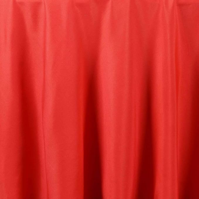 Efavormart Round Tablecloth, 120 Inch Stain & Wrinkle Resistant Washable Table Cloth, Decorative Polyester Fabric Table Cover for Banquet, Wedding, Dining - RED