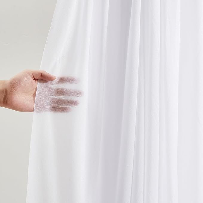 Wedding Arch Draping Fabric 3 Panels 30" X 20FT Sheer Arch Drapes Fabric White Backdrop Curtains for Wedding Arbor Ceremony Birthday Party
