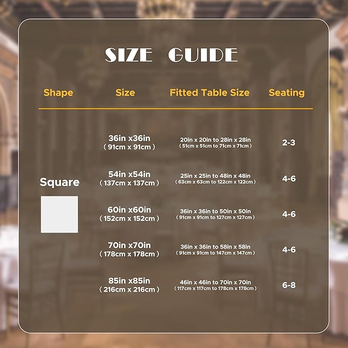 sancua Black Square Tablecloths 54x54 Inch, 2 Pack - Fabric Table Cloth for Square or Round Tables, Washable Polyester Table Cover for Dinner, Holiday Party, Decorative Display Tables
