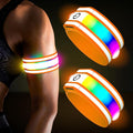 LED Armband for Running(2 Pack),Light Up Arm Bands for Night Walking Running,Rechargeable Lights for Runners,High Visibility Reflective Running Gear Adjustable Light Up Wristbands