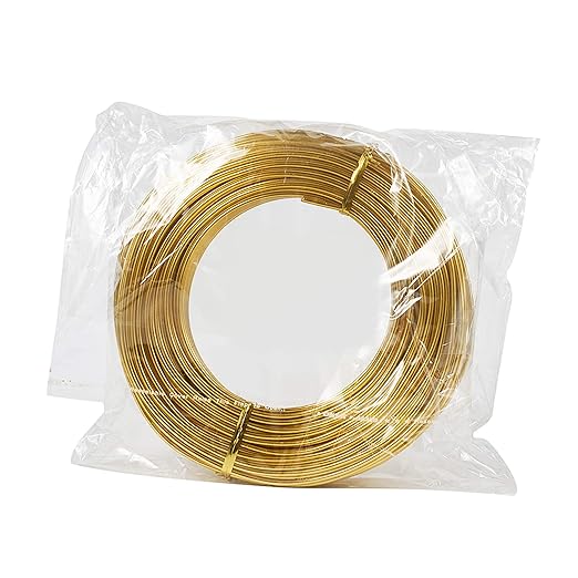 Fashewelry 180 Feet 2mm Gold Aluminum Wire Bendable Metal Craft Wire for Beading Sculpting Jewelry Making