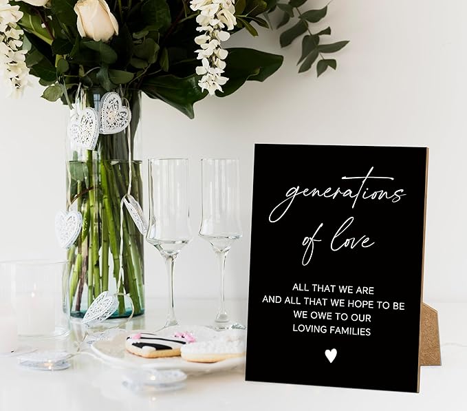 Wedding Signs for Reception, 8x11 Black Minimalist Style Love Signs for Wedding, Memorial Table Sign for Wedding, Bridal Shower Decor, Weddings Reception Decor-16