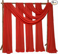 6 Panels Red Wedding Arch Drapery 28" x 20Ft Wedding Arch Draping Fabric Chiffon Fabric Drape Sheer Backdrop Curtain for Weddings Outdoor Party Ceremony Birthday Arbor Drapery Reception Ceiling Décor