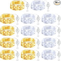 Brightown 14 Pack Warm White and White LED Fairy Lights Battery Operated String Lights, 7ft 20LED Waterproof Silver Wire String Lights, Firefly Starry Moon Lights for Mason Jars DIY Christmas Wedding