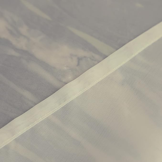 Window Beige Sheer Curtains 120 Inches Long 2 Panels Sheer Curtain Basic Rod Pocket Panel for Bedroom Children Living Room Yard Kitchen (Beige, 52" W x 120" L | 2 pcs)