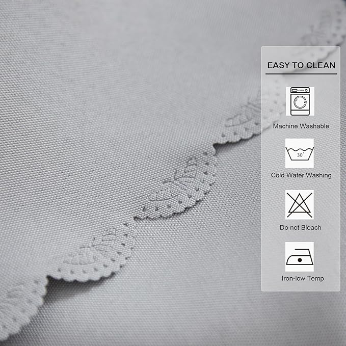 Small Square Grey Tablecloth 36 x 36 Inch Polyester Fabric Washable Table Cover Decorative Wrinkle Resistant Solid Color Table Cloth for Dining Party Wedding Camping