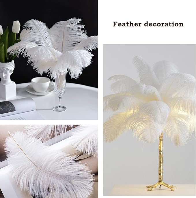 NEWONG 30pcs Blue-Green Ostrich Feathers Natural Bulk 9-12inch(23-30cm) Vase Craft Wedding Home Party Centerpieces Christmas Day Decoration