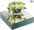 JAMBALAY 12" Glass Mirror Centerpieces for Table, Set of 12 Mirror Centerpieces, Square Glass Mirror Tiles, Candle Plates, Tray, for Wedding and Parties