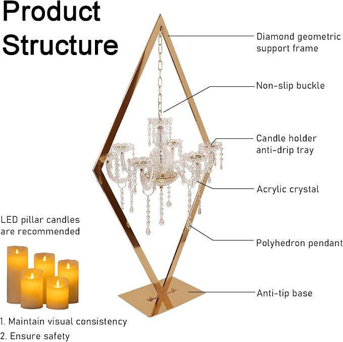 4PCS Elegant Metal Diamond Candle Holder - European Wedding Table Decor, Romantic Candle Stand for Western Dining, Perfect Wedding Prop & Home Decoration