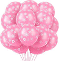 Skylety 40 Pieces Snowflake Balloons Bulk Winter Transparent Snowflake Latex Balloons for Christmas Birthday Wedding Party Decorations(Pink)
