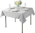 Cupuamon Square Tablecloth 52x52 inch Washable Polyester Fabric Table Cloth for Wedding Party Dining Banquet Decoration（52x52,Silver）