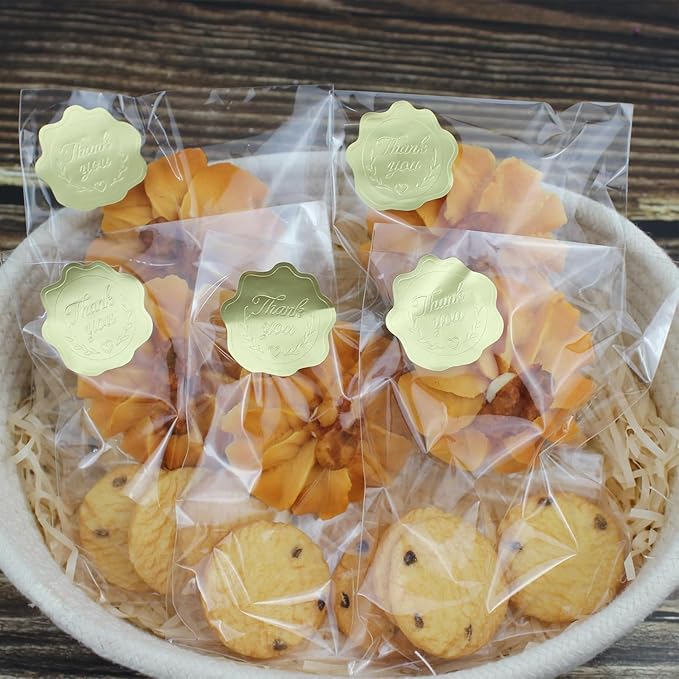 PigPotParty 5"x7" Cellophane Cookie Bags Self Sealing, 200 Pcs Clear Plastic Treat Individual Cookie Bags with seal, Perfect for Goodies, Party Favors, Snacks, Gift Wrapping