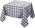 Biscaynebay Fabric Square Tablecloths 60x60 Inch, Black/Grey Scottish Plaid Table Cloth Small Card Folding Table Covers Water Resistant for Dining, Kitchen, Wedding and Parties, etc Machine Washable
