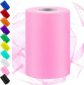 Swpeet 6 Inch by 100 Yards Pink Tulle Fabric Roll, Fabric Spool Tulle Ribbon, Netting Polyester Spool Ideal for DIY Handmade Birthday Party Wedding Decorations Christmas Craft Supplies