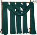 6 Panels Emerald Green Wedding Arch Drapery 28" x20Ft Wedding Arch Draping Fabric Chiffon Fabric Drape Sheer Backdrop Curtain for Nuptials Party Ceremony Birthday Arbor Drapery Reception Ceiling Décor